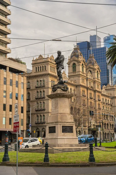Melbourne Avustralya Temmuz 2023 Bulutlu Havada Tarihi Şehir Merkezi Hdr — Stok fotoğraf