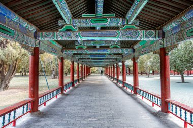 Pekin, Çin - 1 Şubat 2019: Güneşli havalarda cennet tapınağının güzel manzarası, HDR Görüntü