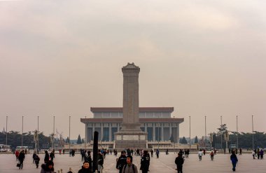 Pekin, Çin - Ocak 12019: Çin 'deki Tiananmen Meydanı, HDR Görüntü