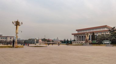 Pekin, Çin - Ocak 12019: Çin 'deki Tiananmen Meydanı, HDR Görüntü