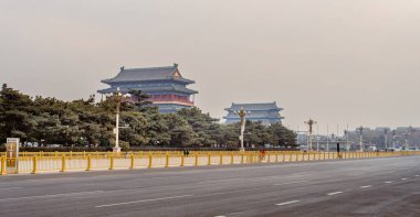 Pekin, Çin - Ocak 12019: Çin 'deki Tiananmen Meydanı, HDR Görüntü