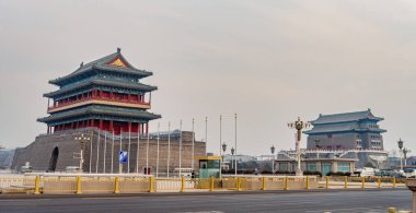 Pekin, Çin - Ocak 12019: Çin 'deki Tiananmen Meydanı, HDR Görüntü