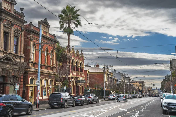 Melbourne Avustralya Ağustos 2023 Fitzroy Bölgesi Güneşli Havada — Stok fotoğraf