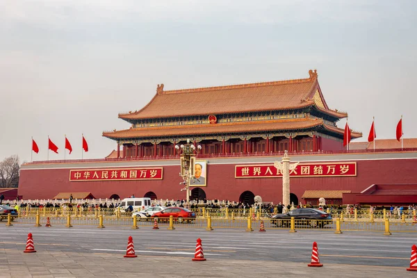 Пекін Китай Січня 2019 Року Вид Площу Тяньаньмень Китаї Зимовий — стокове фото