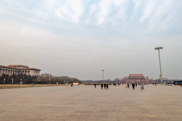 Beijing China January 2019 View Tiananmen Square China Wintertime Hdr — Stock Photo, Image