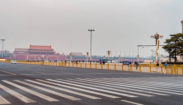 Pechino Cina Gennaio 2019 Vista Piazza Tienanmen Cina Inverno Immagine — Foto Stock
