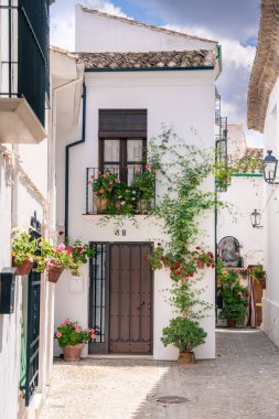 Priego de Cordoba, İspanya - 1 Haziran 2023: Güneşli havada resim köyü, HDR Görüntü