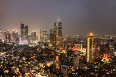 Jakarta, Endonezya - 1 Temmuz 2023: Kentsel gökyüzü, HDR Görüntü