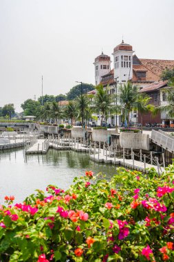 Jakarta, Endonezya - 4 Temmuz 2023: Güneşli havada tarihi merkez, HDR Görüntü
