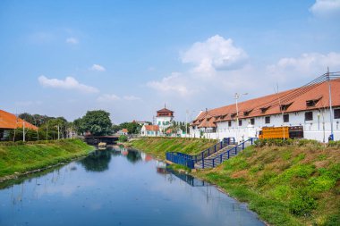 Jakarta, Endonezya - 4 Temmuz 2023: Güneşli havada tarihi merkez, HDR Görüntü