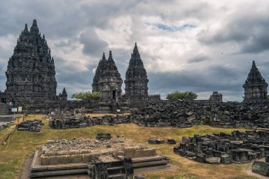 Java, Endonezya 'daki Antik Prambanan Tapınağı, HDR Görüntü