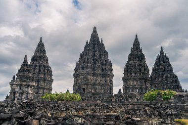 Java, Endonezya 'daki Antik Prambanan Tapınağı, HDR Görüntü
