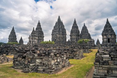 Java, Endonezya 'daki Antik Prambanan Tapınağı, HDR Görüntü