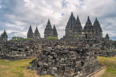 Java, Endonezya 'daki Antik Prambanan Tapınağı, HDR Görüntü