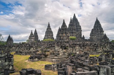 Java, Endonezya 'daki Antik Prambanan Tapınağı, HDR Görüntü