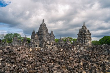 Java, Endonezya 'daki Antik Prambanan Tapınağı, HDR Görüntü