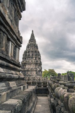 Java, Endonezya 'daki Antik Prambanan Tapınağı, HDR Görüntü