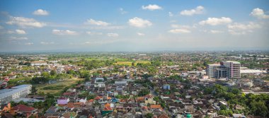 Java, Endonezya 'daki Surakarta şehrinin hava manzarası 