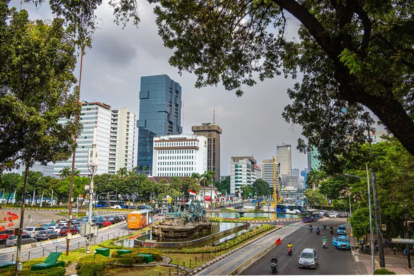 ジャカルタ インドネシア 2023 曇った天気のシティセンターのランドマーク Hdr Image — ストック写真
