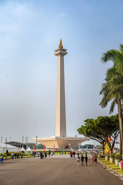 Yakarta Indonesia Julio 2023 Monumentos Del Centro Ciudad Clima Nublado —  Fotos de Stock