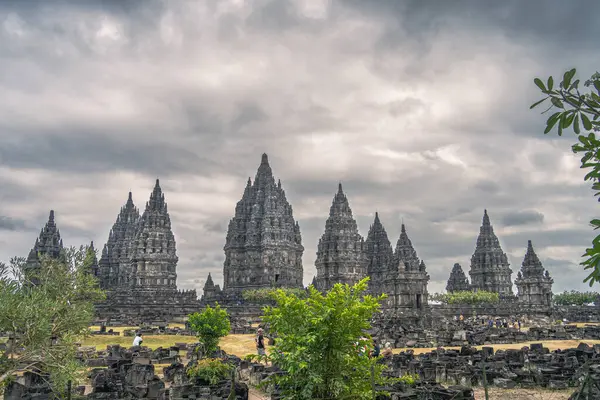Prambanan Indonesië Juli 2023 Hindoe Tempel Bij Bewolkt Weer Hdr — Stockfoto