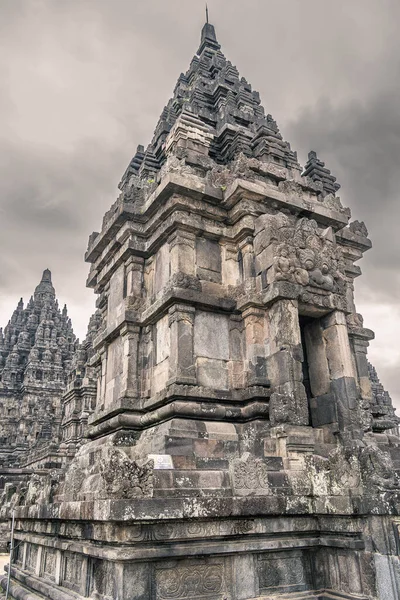 Prambanan Indonésia Julho 2023 Templo Hindu Tempo Nublado Hdr Image — Fotografia de Stock