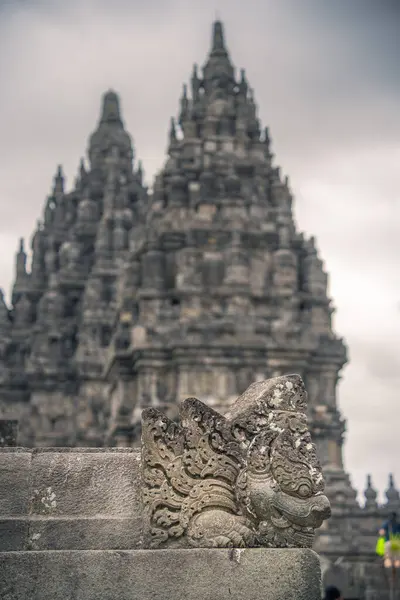 Prambanan Indonesia July 2023 Hindu Temple Cloudy Weather Hdr Image — Stock Photo, Image