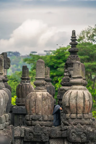 印度尼西亚爪哇Prambanan古寺 人类发展报告处图像 — 图库照片