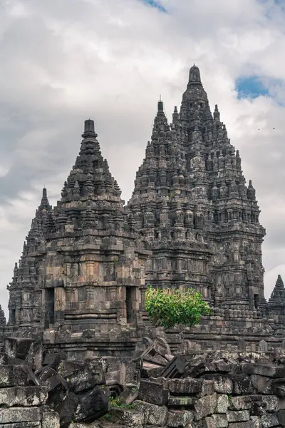 Templo Prambanan Antigo Java Indonésia Imagem Hdr — Fotografia de Stock