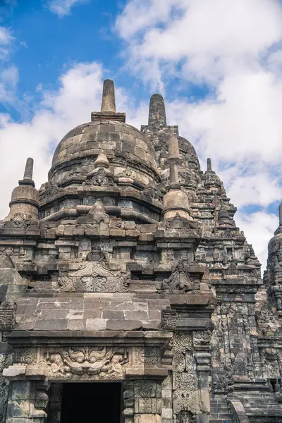 Starożytna Świątynia Prambanan Javie Indonezja Obraz Hdr — Zdjęcie stockowe