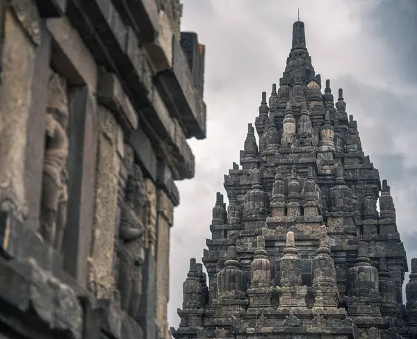 Starożytna Świątynia Prambanan Javie Indonezja Obraz Hdr — Zdjęcie stockowe
