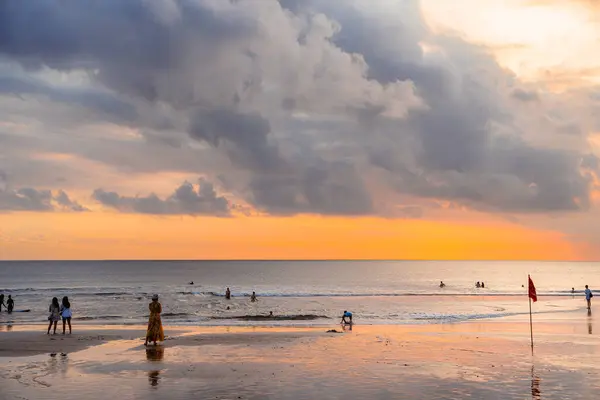 Kuta Indonesien Juli 2023 Balinesischer Strand Der Abenddämmerung Hdr Image — Stockfoto