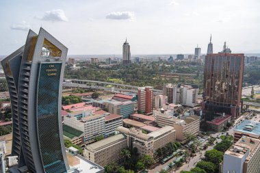 Nairobi, Kenya - Temmuz 12023: Güneşli havada şehir merkezi simgeleri, HDR Görüntü