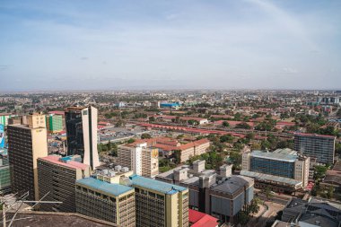 Nairobi, Kenya - Temmuz 12023: Güneşli havada şehir merkezi simgeleri, HDR Görüntü