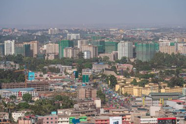 Nairobi, Kenya - Temmuz 12023: Güneşli havada şehir merkezi simgeleri, HDR Görüntü