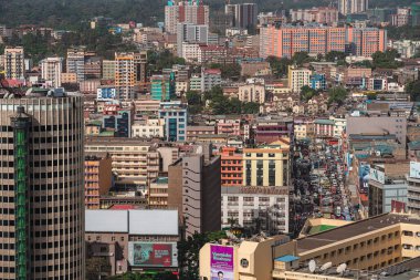 Nairobi, Kenya - Temmuz 12023: Güneşli havada şehir merkezi simgeleri, HDR Görüntü