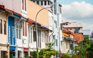 Singapur - 1 Temmuz 2023: Singapur 'da Küçük Hindistan Bölgesi Simgeleri, HDR Image 