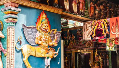 Singapur - 1 Temmuz 2023: Singapur 'da Küçük Hindistan Bölgesi Simgeleri, HDR Image