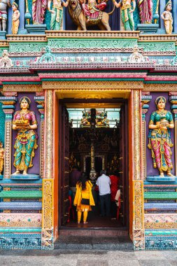 Singapur - 1 Temmuz 2023: Singapur 'da Küçük Hindistan Bölgesi Simgeleri, HDR Image