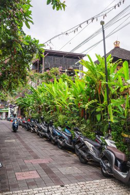 Ubud, Endonezya - 1 Temmuz 2023: Bulutlu Hava 'daki Tarihi Bali Köyü, HDR Görüntü