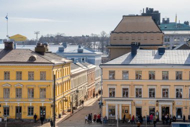 Helsinki, Finlandiya - 18 Mart 2023: Kışın kent merkezi, HDR Image