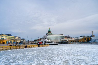 Helsinki, Finlandiya - 18 Mart 2023: Helsinki Limanı, HDR Görüntü