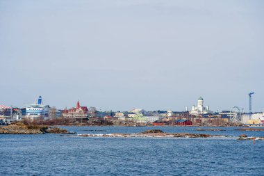 Helsinki, Finlandiya - 18 Mart 2023: Helsinki Limanı, HDR Görüntü