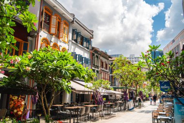 Singapur - Temmuz 12023: Çin Mahallesi Sunny Weather, HDR Görüntü