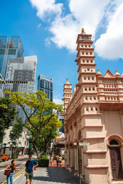 Singapur - Temmuz 12023: Çin Mahallesi Sunny Weather, HDR Görüntü