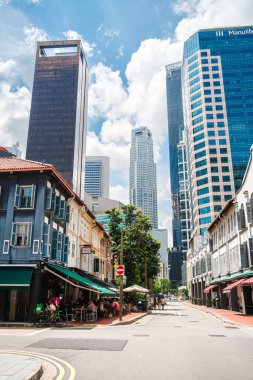 Singapur - Temmuz 12023: Çin Mahallesi Sunny Weather, HDR Görüntü
