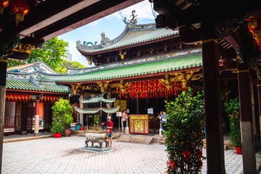 Singapur - Temmuz 12023: Çin Mahallesi Sunny Weather, HDR Görüntü