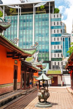 Singapur - Temmuz 12023: Çin Mahallesi Sunny Weather, HDR Görüntü