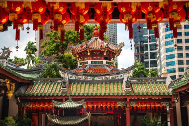 Singapur - Temmuz 12023: Çin Mahallesi Sunny Weather, HDR Görüntü