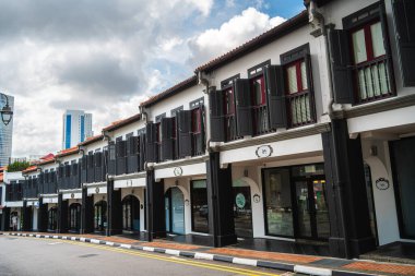 Singapur - Temmuz 12023: Çin Mahallesi Sunny Weather, HDR Görüntü